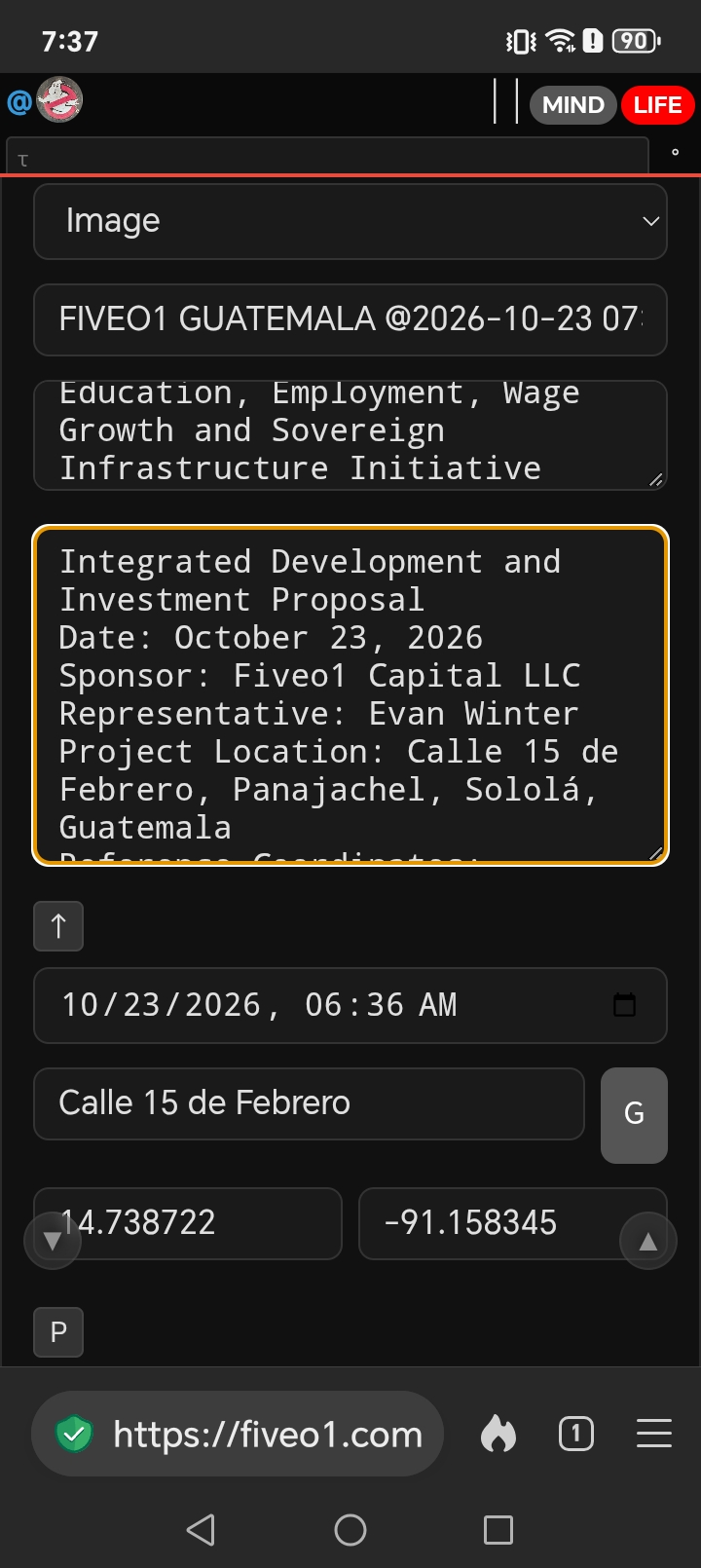 FIVEO1 GUATEMALA @2026-10-23 07:36:16 - Calle 15 de Febrero